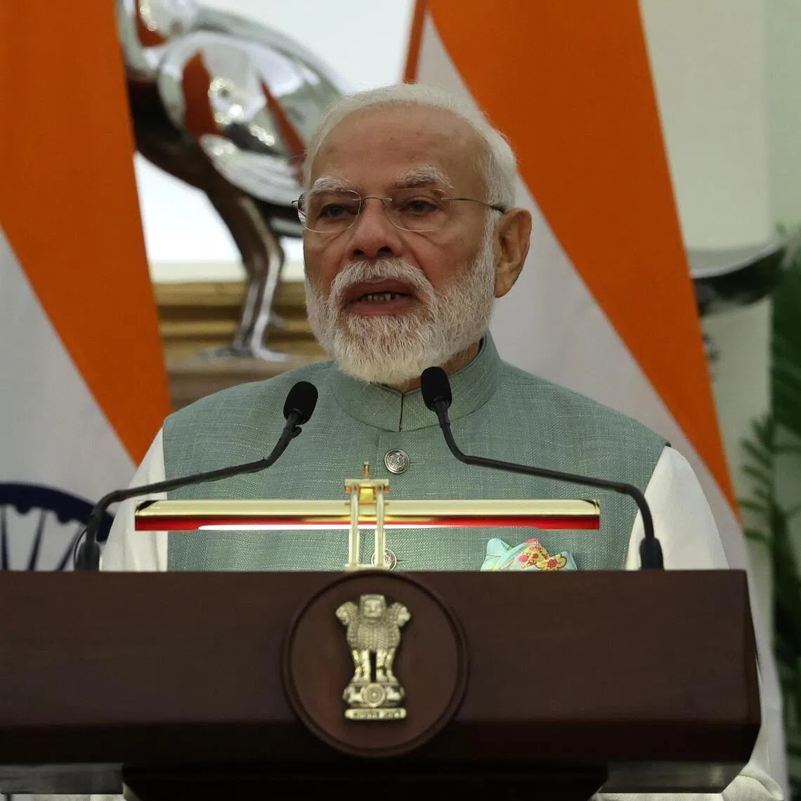 Indian Prime Minister Narendra Modi pointed to “choke points” in global trade, referring to disruptions caused by wars, tariffs and major powers.