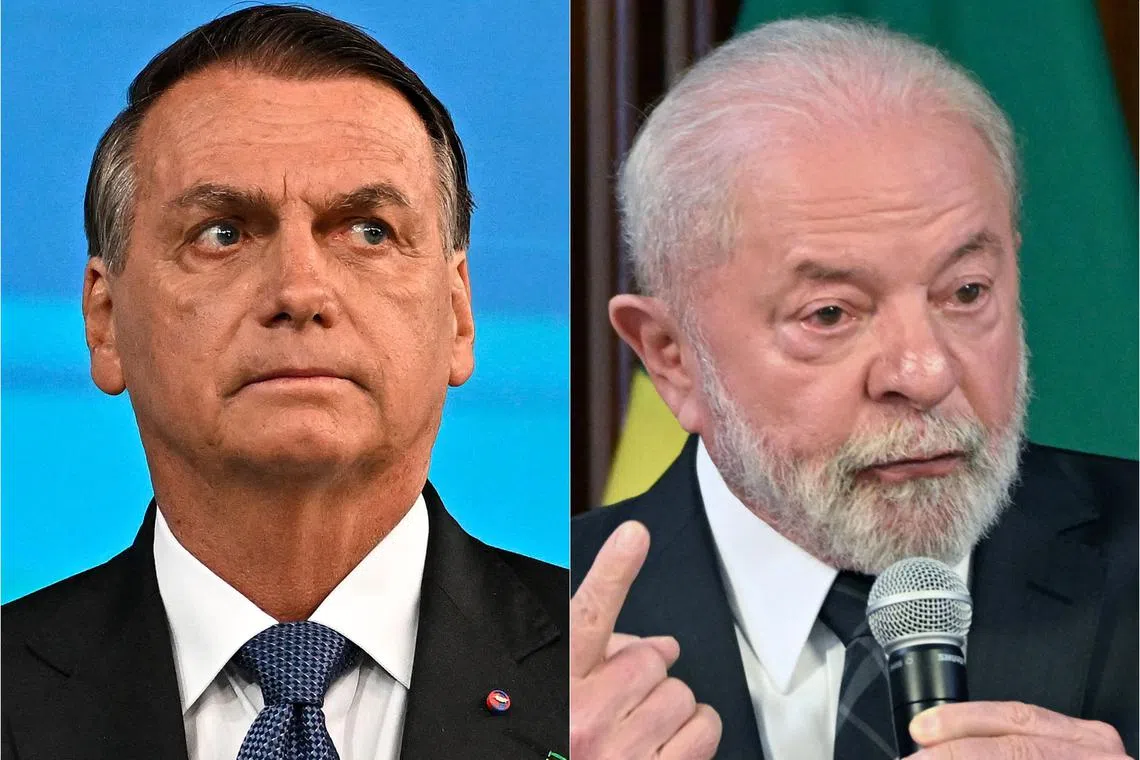 Far-right former army captain Jair Bolsonaro (left) narrowly lost Brazil's presidential election to leftist rival Luiz Inacio Lula da Silva.