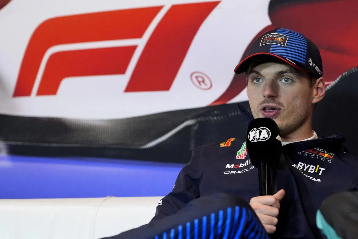 Formula One F1 - Canadian Grand Prix - Circuit Gilles Villeneuve, Montreal, Canada - June 9, 2024 Red Bull's Max Verstappen during the press conference after the race REUTERS/Mathieu Belanger/File Photo