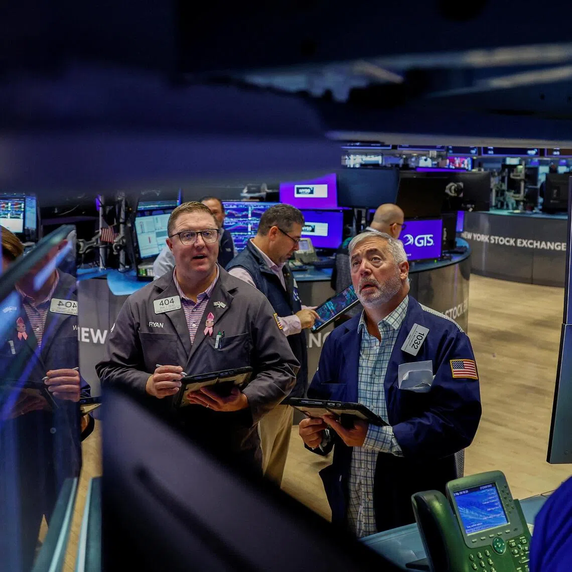 Traders working on the floor of the New York Stock Exchange in New York City on Sept 16.