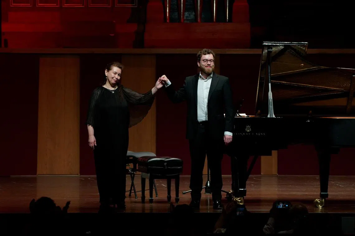Mother and son duo Lilya Zilberstein and Anton Gerzenberg played a recital at the Victoria Concert Hall on March 15. 