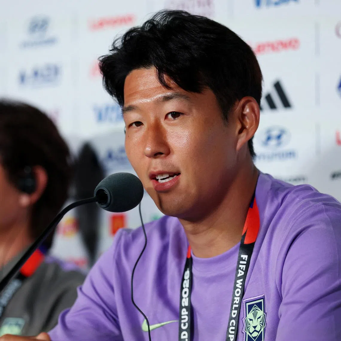 Soccer Football - FIFA World Cup 2026 - South Korea Press Conference - Estadio Guadalajara, Guadalajara, Mexico - June 10, 2026 South Korea's Son Heung-min during the press conference REUTERS/Paul Childs