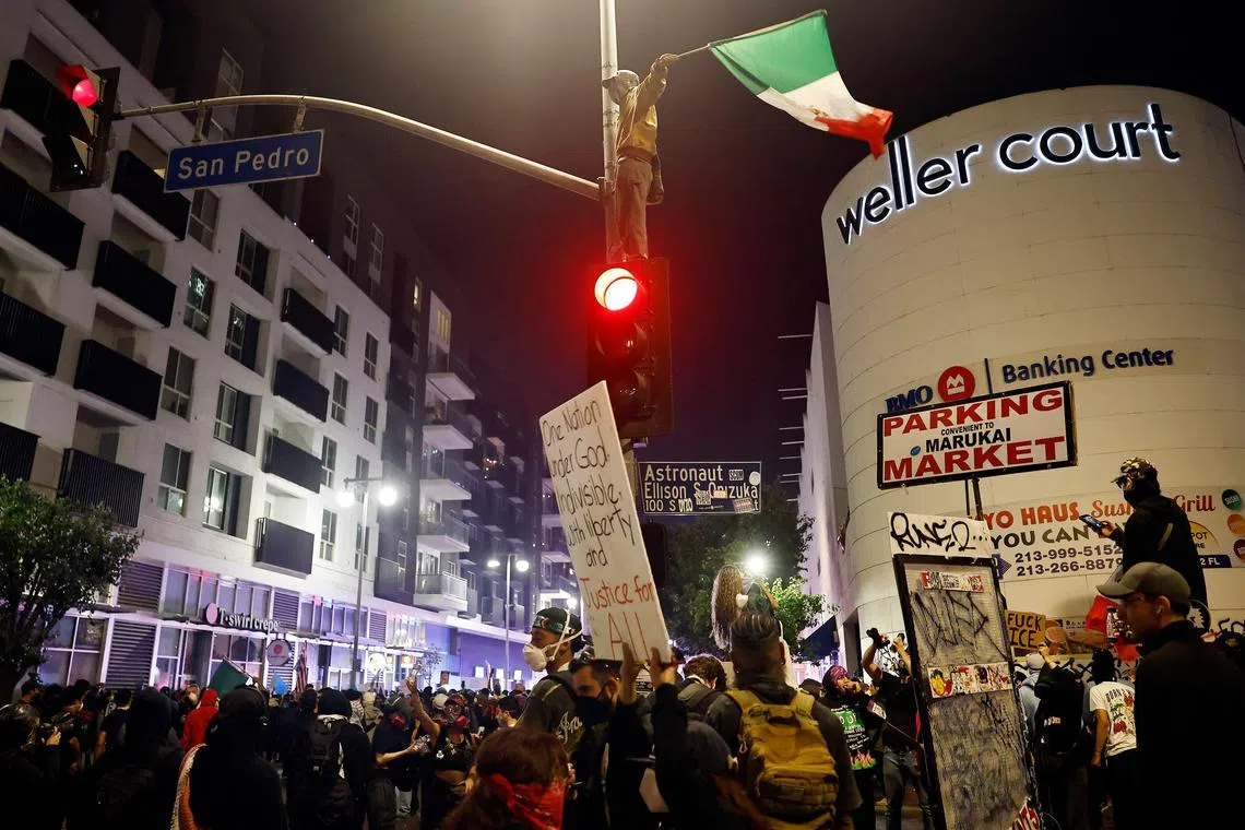 A neighbourhood known as Little Tokyo has been hit hardest by the unrest rocking Los Angeles.