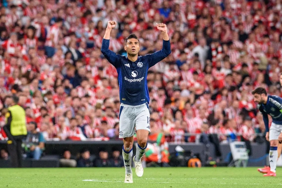 Manchester United took the lead against Athletic Bilbao 30 minutes in, with a goal from Casemiro.