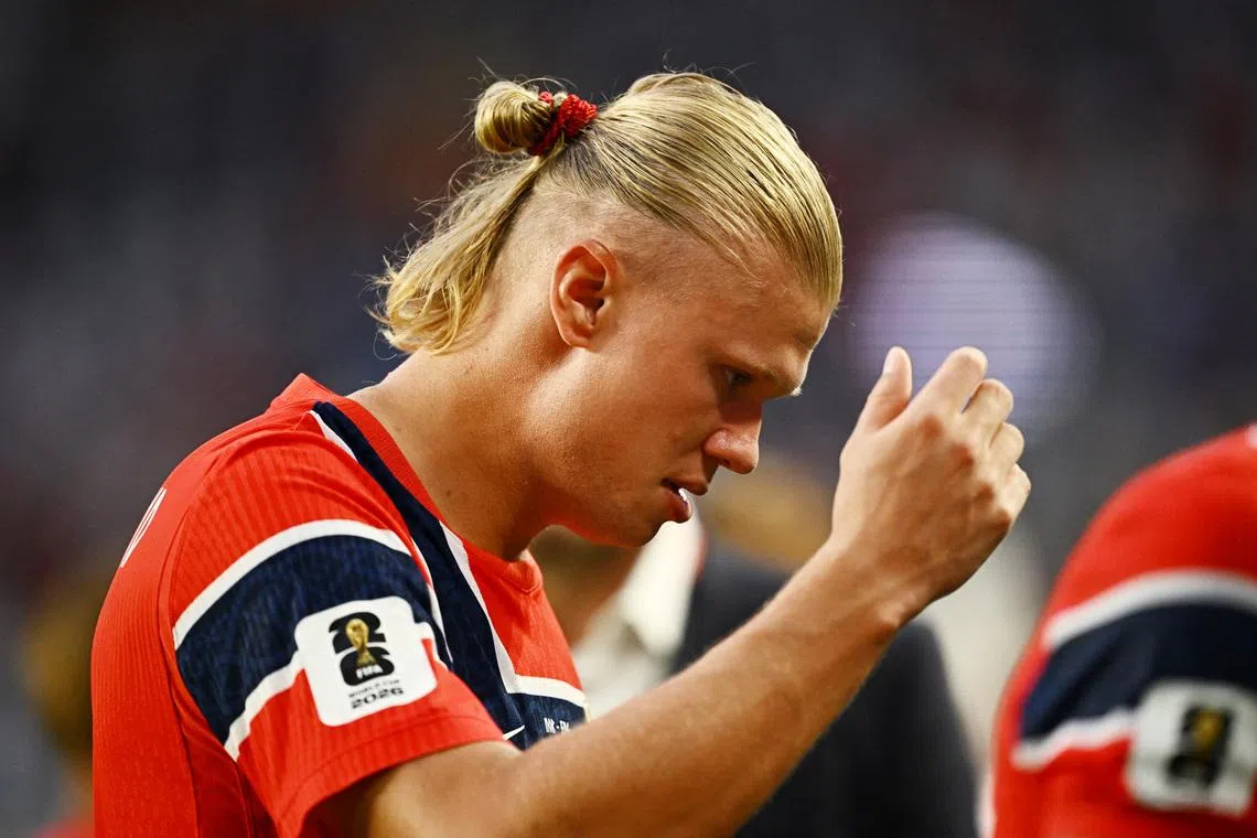 Soccer Football - FIFA World Cup 2026 - Quarter Final - Norway v England - Miami Stadium, Miami Gardens, Florida, U.S. - July 11, 2026 Norway's Erling Haaland looks dejected after the match as Norway are eliminated from the World Cup REUTERS/Dylan Martinez