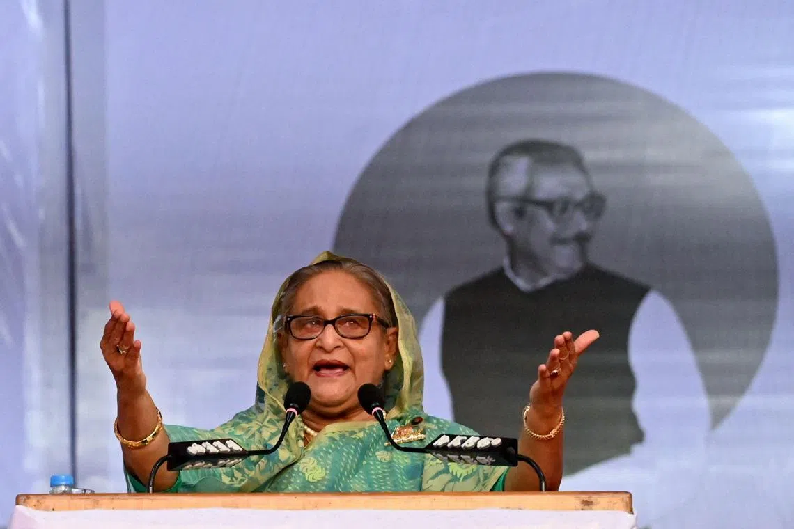 Bangladesh's ousted former Prime Minister Sheikh Hasina was last seen arriving in neighbouring India after fleeing by helicopter.