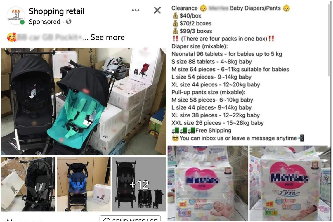 Scammers would tout discounted baby products such as diapers and strollers directly to the victims.