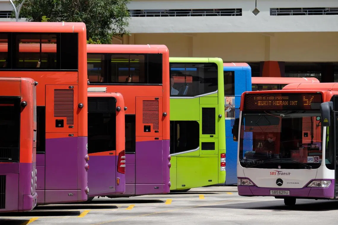 Buses at Bishan bus interchange on Feb 17, 2022. 