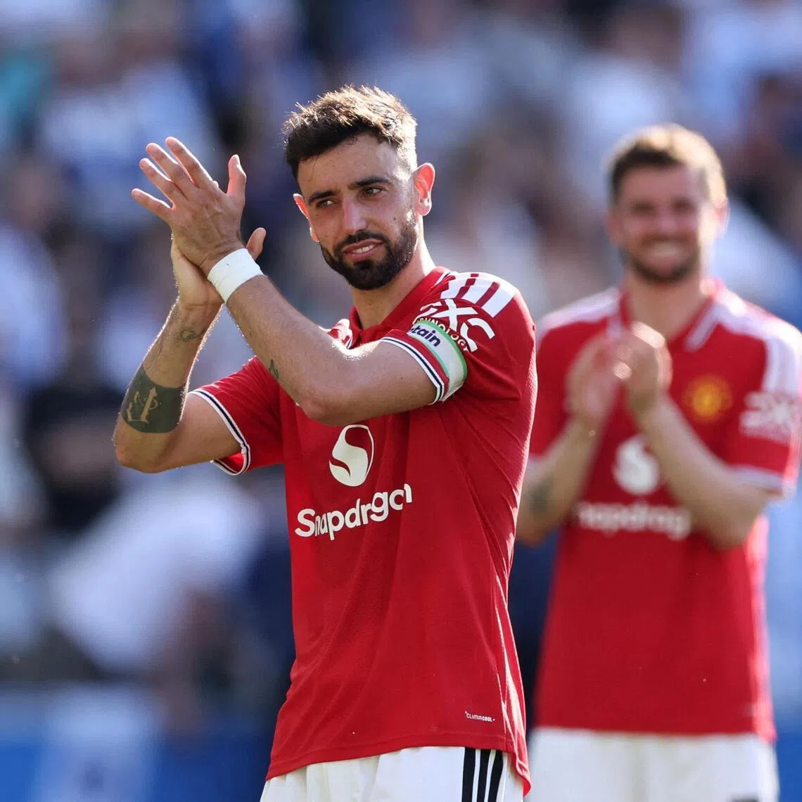 Manchester United captain Bruno Fernandes reached a record 21 assists for the team in the Premier League this season.