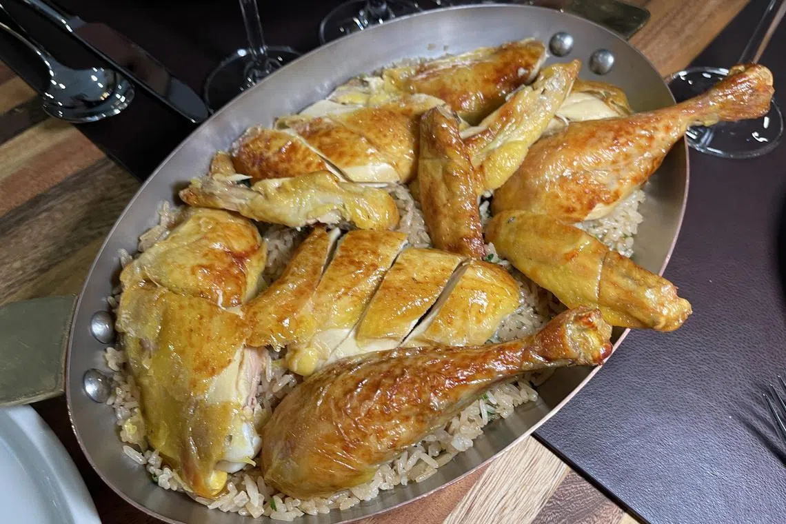 The Aqina “Pineapple” Chicken is probably the best angmoh chicken rice in town.