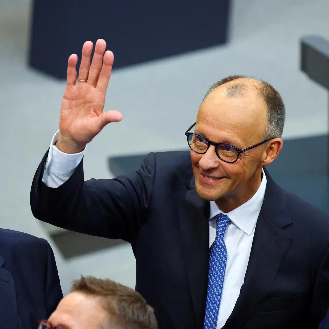 Designated Chancellor Friedrich Merz of the Christian Democratic Union (CDU) reacts on the day of a session of the German lower house of parliament Bundestag, to elect the new German chancellor, in Berlin, Germany May 6, 2025. REUTERS/Fabrizio Bensch