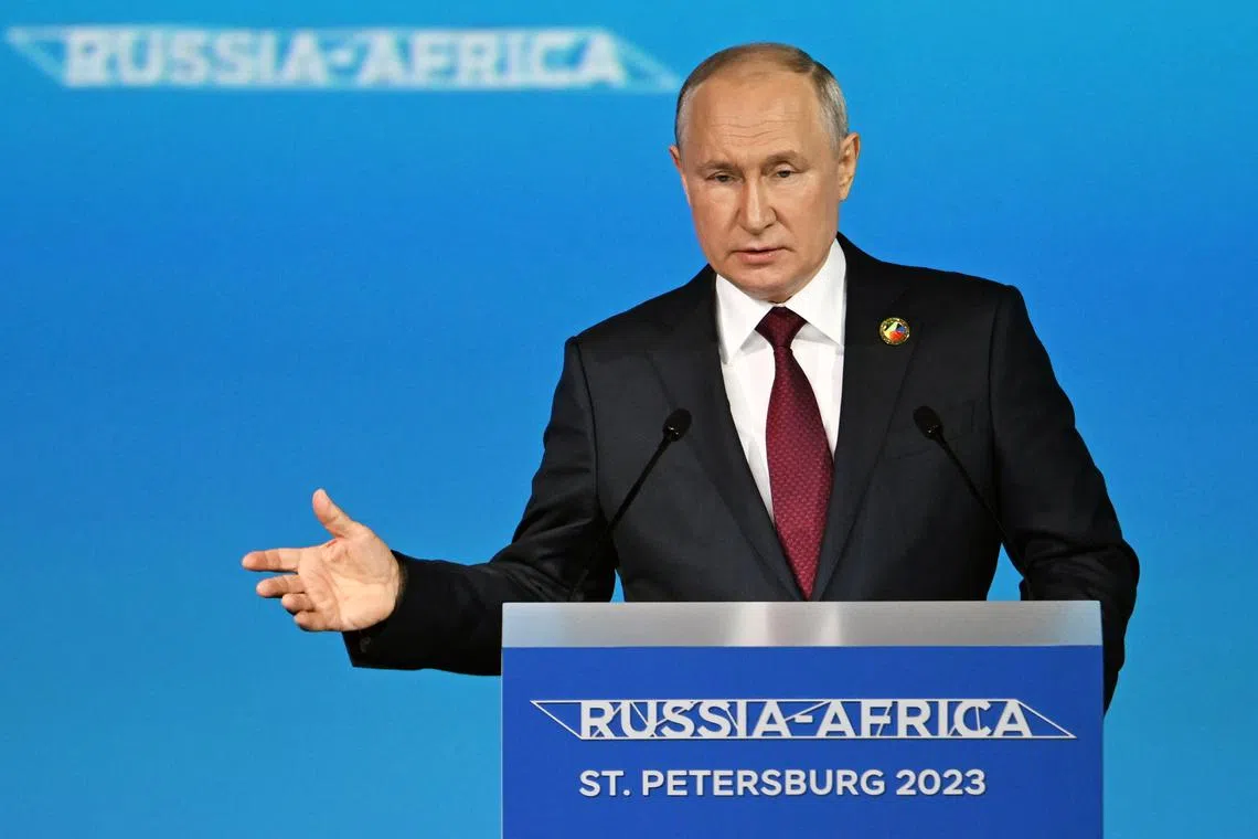 Russian President Vladimir Putin said Western sanctions had even prevented Russia from supplying free fertilisers to poor nations.
