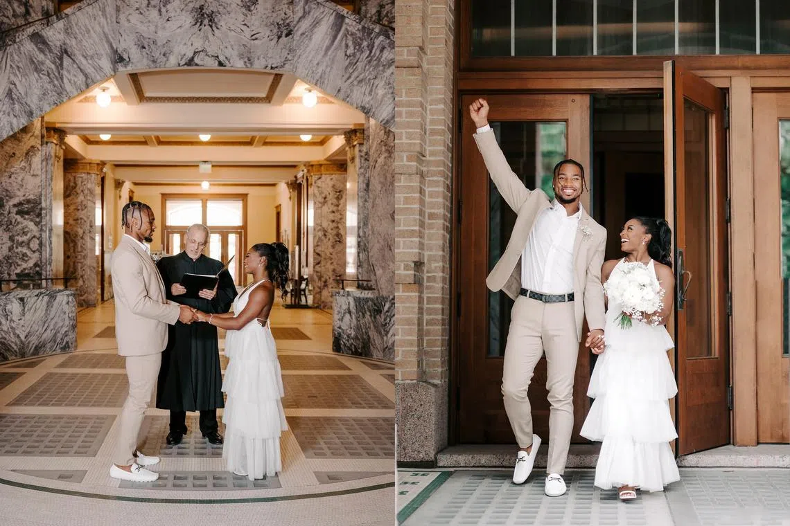Simone Biles and Jonathan Owens posted photos of their special day on social media.
