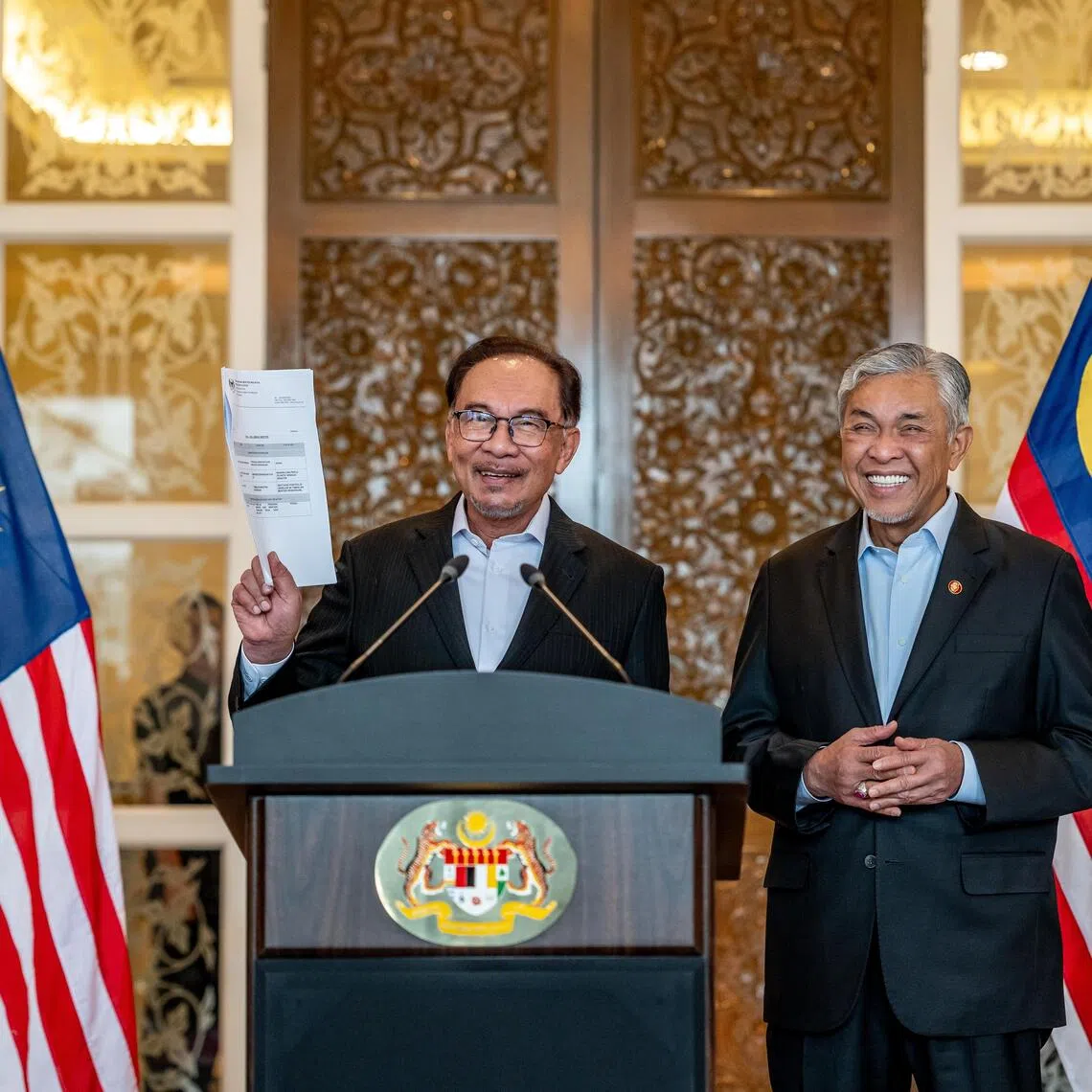 Malaysia Prime Minister Anwar Ibrahim (left) with Deputy Prime Minister Zahid Hamidi.
