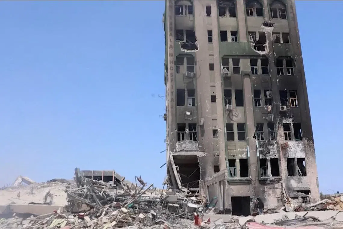 A general view of destroyed buildings, amid the ongoing conflict between Israel and Palestinian Islamist group Hamas, in Khan Younis, Gaza April 11, 2024, in this screengrab from a handout video. UN News/Handout via REUTERS/File Photo