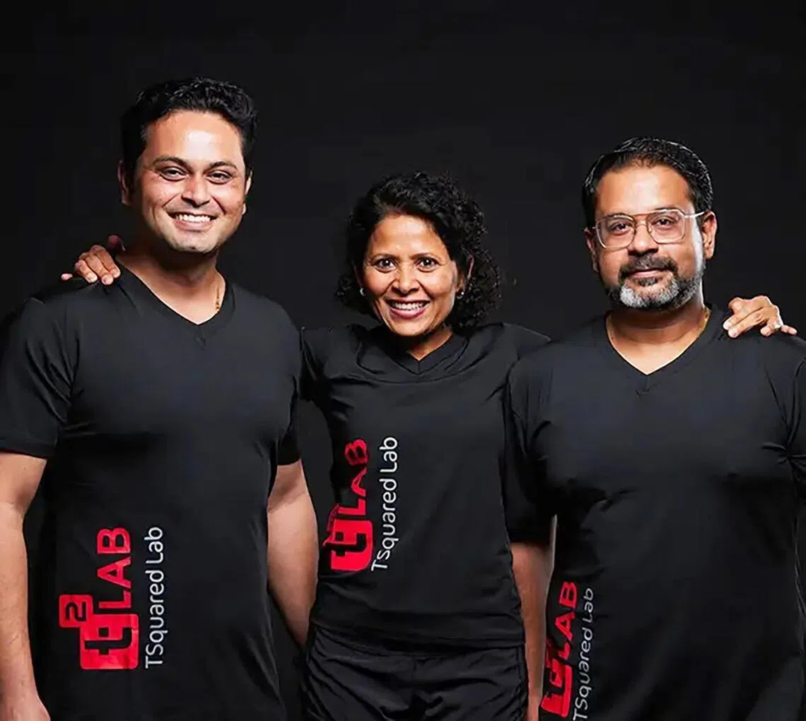 TSquared Eats founders (from left) Siddharth Bauari, Afshan Thakkar and Utso Bhattacharya.