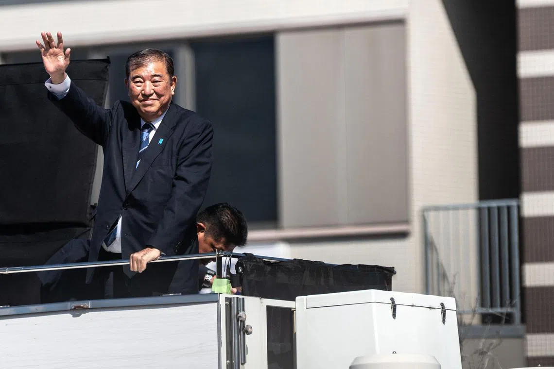 Approval ratings for Japan’s new Prime Minister Shigeru Ishiba have fallen ahead of an Oct 27 general election.