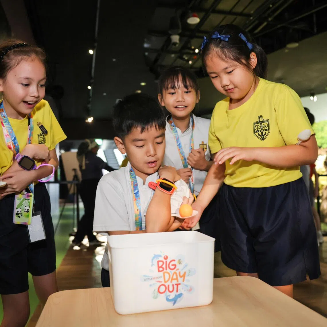 Pupils from St Francis Methodist School (International) playing the Seahorse Nursery game at Big Day Out at Singapore Oceanarium.