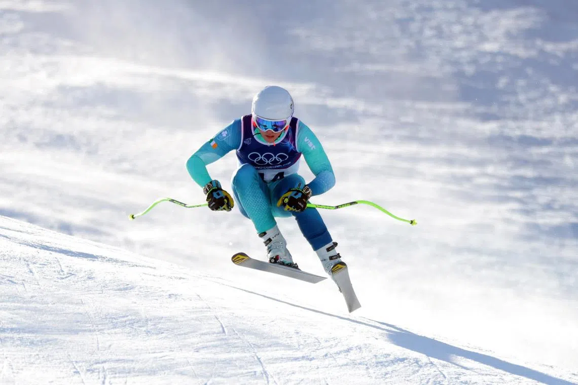 Milano Cortina 2026 Olympics - Alpine Skiing - Men's Downhill Training - Stelvio Ski Centre, Bormio, Italy - February 05, 2026 Cormac Comerford of Ireland during training REUTERS/Denis Balibouse