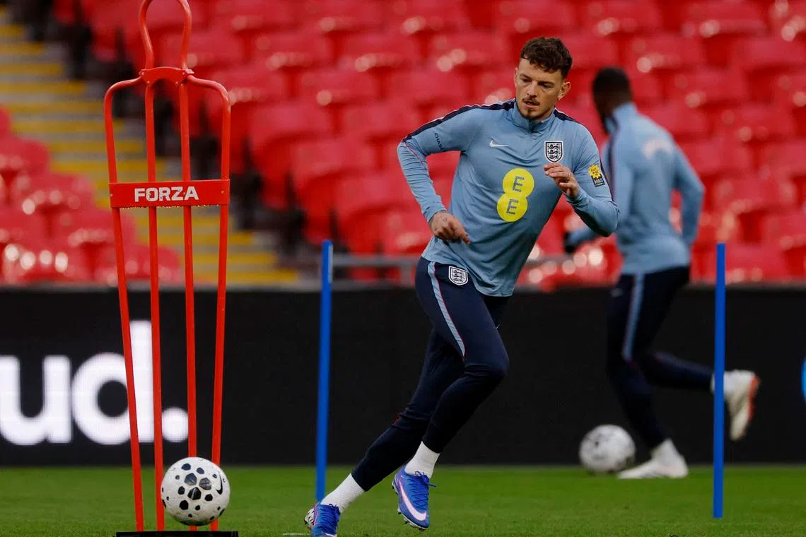 Soccer Football - International Friendly - England Training - Wembley Stadium, London, Britain - March 26, 2026 England's Ben White during training Action Images via Reuters/Andrew Couldridge