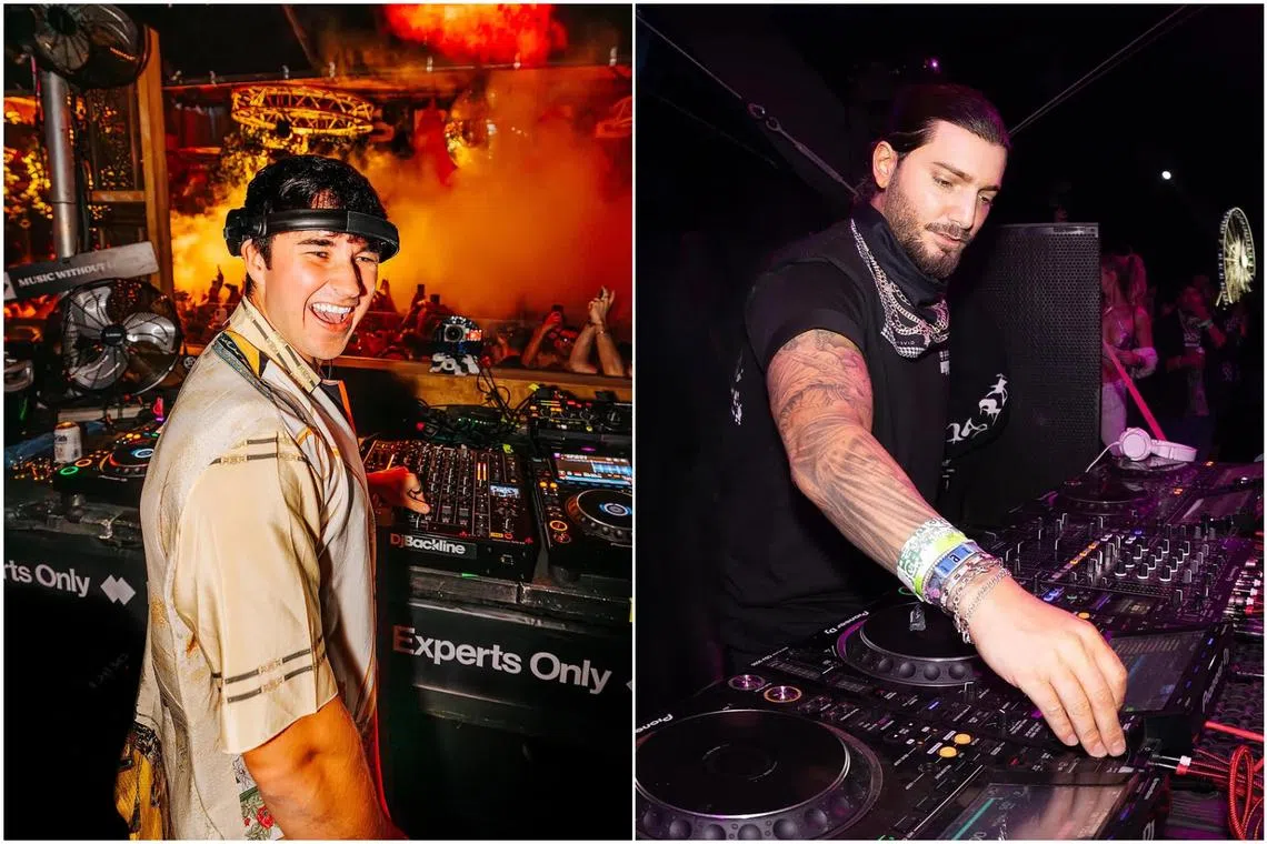 American DJ and record producer John Summit (left) and Swedish DJ and record producer Alesso.