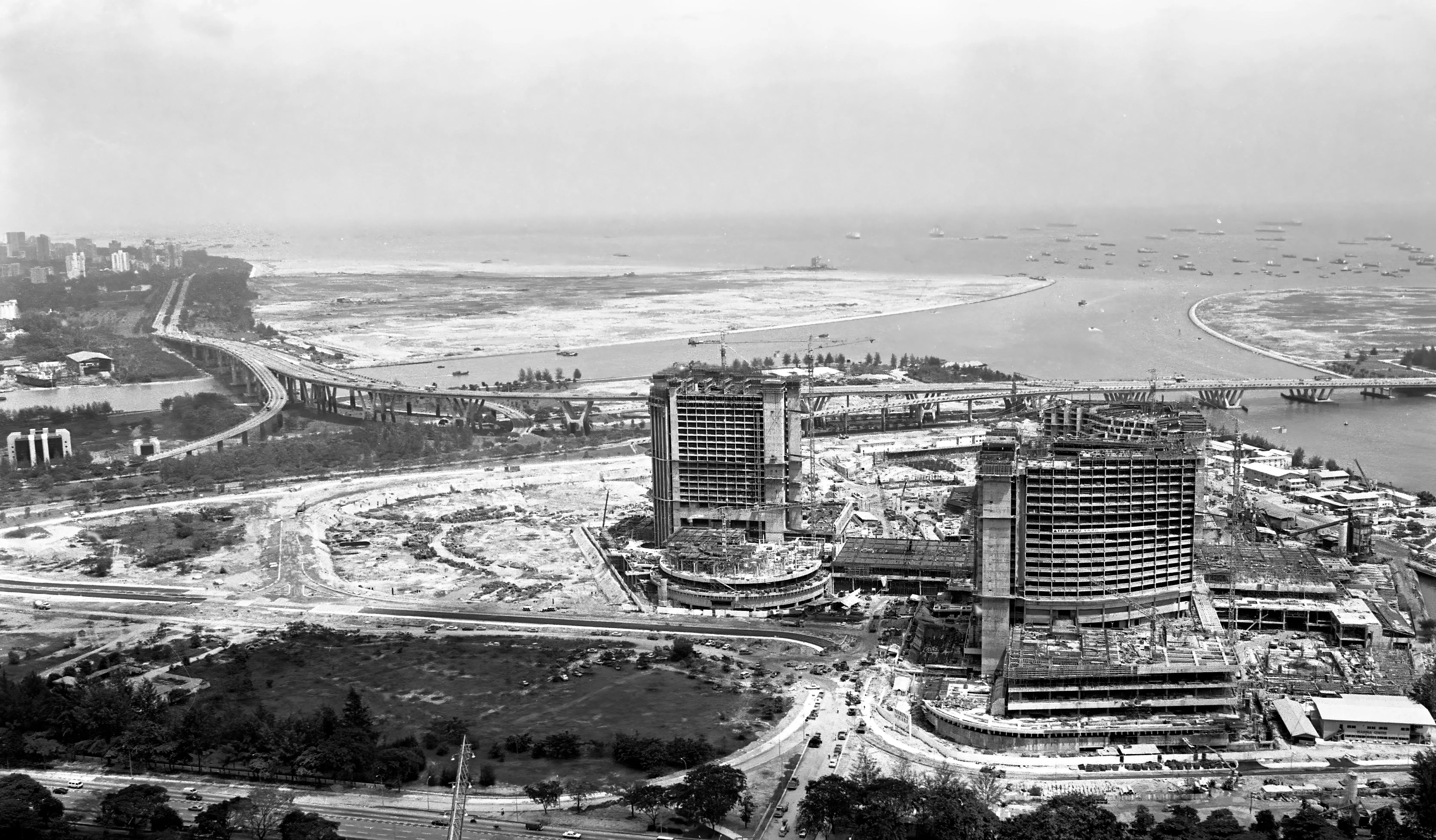 Marina Square under construction in February 1984.