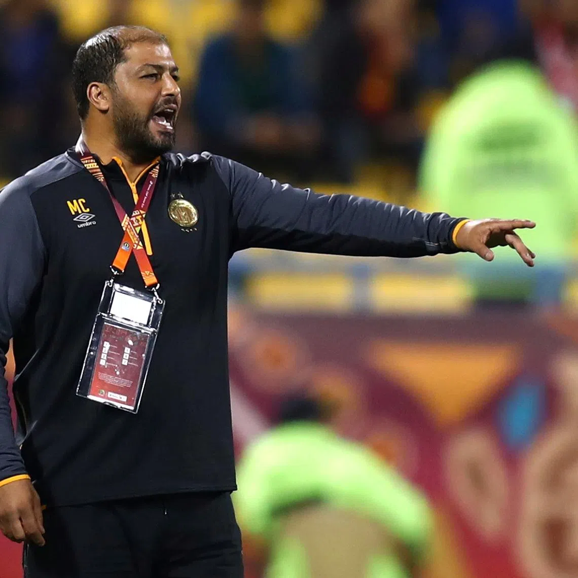 Soccer Football - African Super Cup Final - Esperance Sportive de Tunis v Zamalek - Thani bin Jassim Stadium, Al Rayyan, Qatar - February 14, 2020  Esperance Sportive de Tunis coach Moine Chaabani reacts  REUTERS/Ibraheem Al Omari