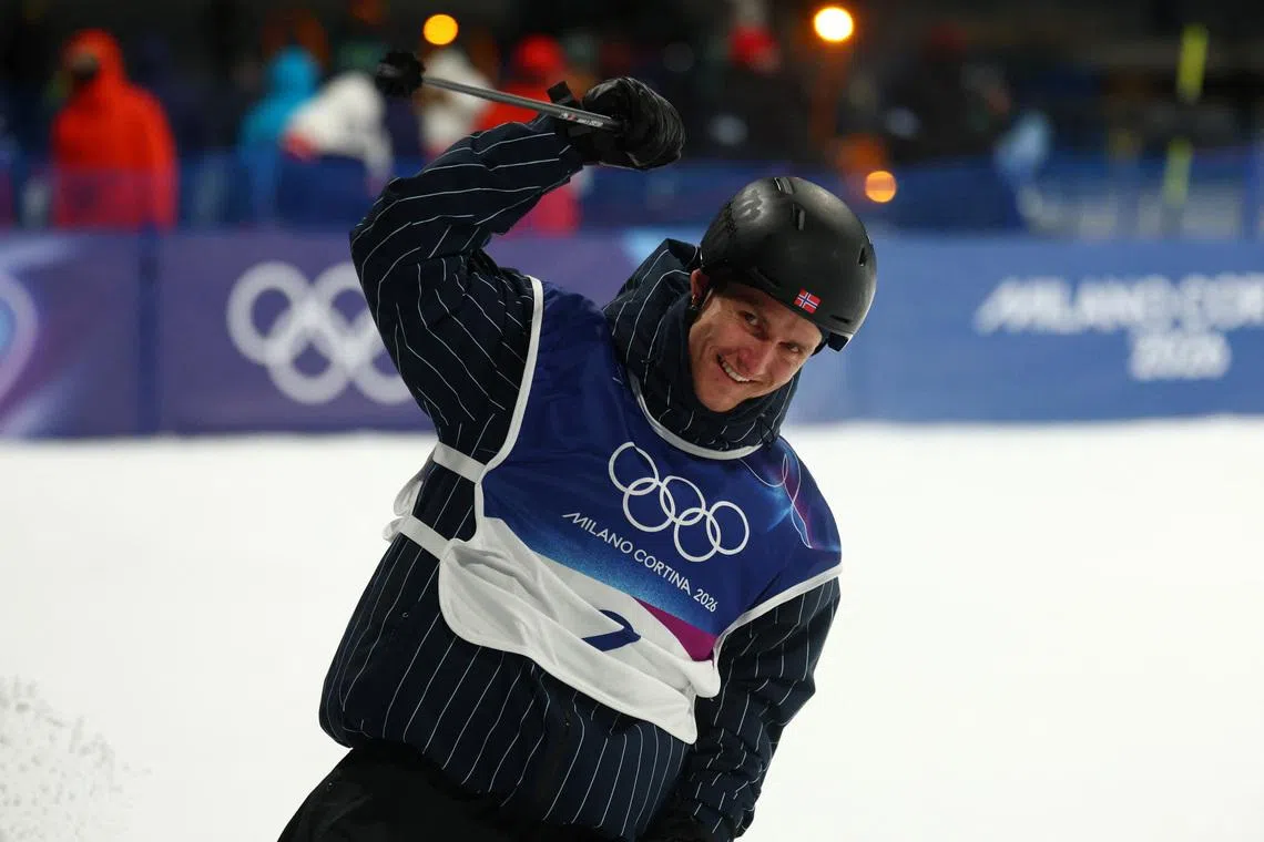 Milano Cortina 2026 Olympics - Freestyle Skiing - Men's Freeski Big Air Qualification - Livigno Snow Park, Livigno, Italy - February 15, 2026. Birk Ruud of Norway reacts after his second run of Men's Freeski Big Air Qualification REUTERS/Marko Djurica