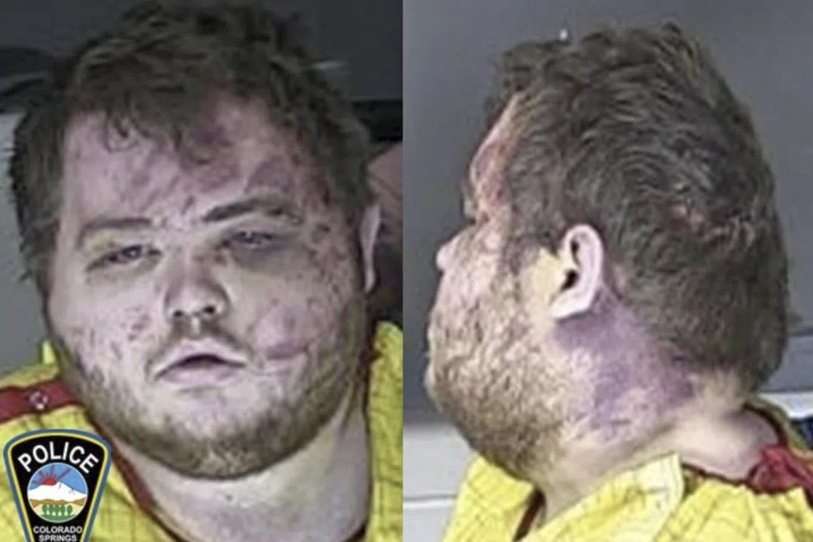 An undated handout photo made available by the Colorado Springs Police Department shows Anderson Lee Aldrich in a booking photo.