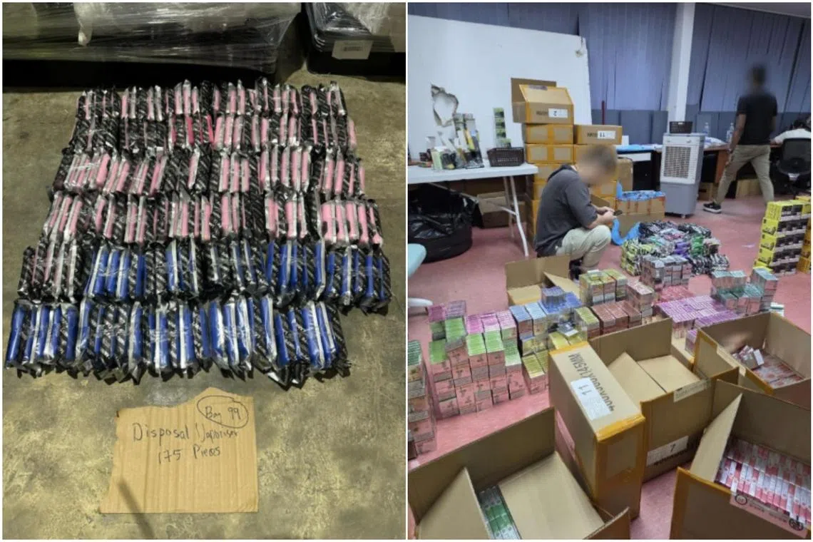 Almost 67,000 vapes and related components were seized from a raid on a warehouse in Mandai.