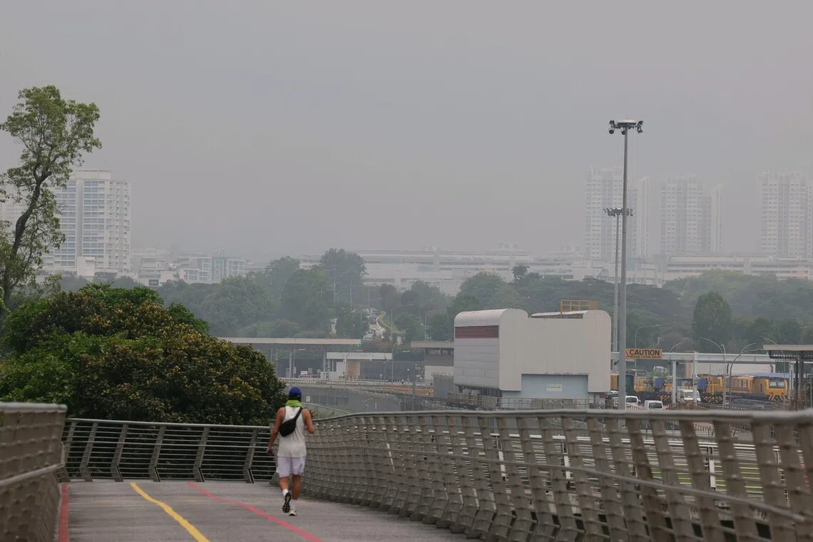 The 24-hour PSI readings were in the unhealthy band across Singapore from noon on Oct 7 to 5pm on Oct 8.