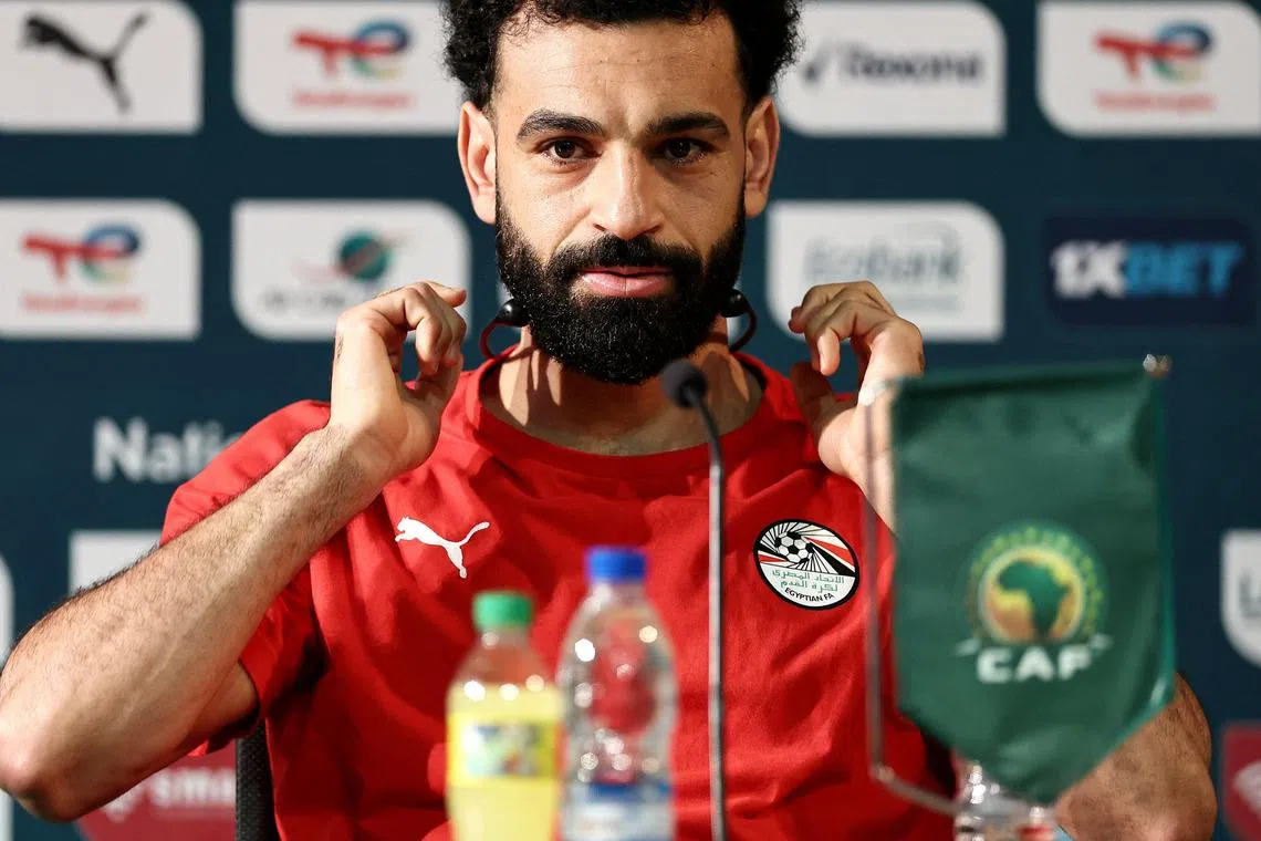 Egypt's Mohamed Salah gave a press conference on the eve of his team's Jan 22 match against the Cape Verde Islands, but would not comment on his  Jan 18 injury.