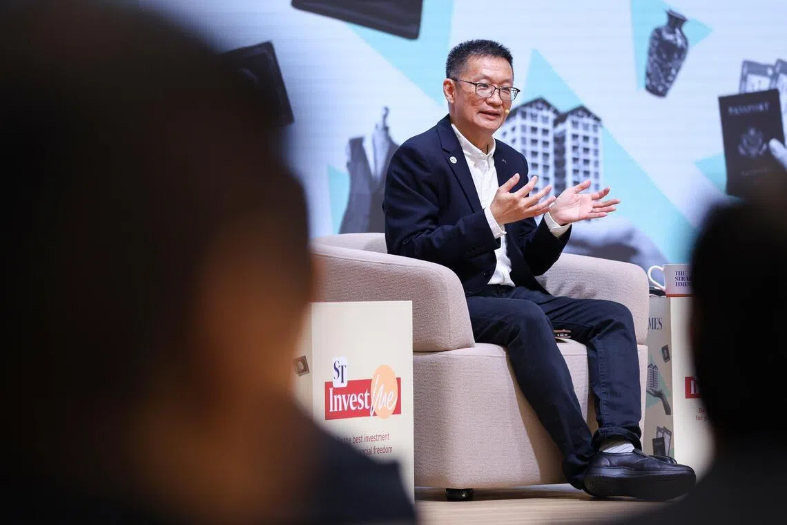 Mr Tan Ooi Boon, Invest editor at The Straits Times, shares insights on retirement fund planning at ST InvestMe's first financial literacy event, Retire With More Money, at the SPH Media Auditorium on May 16, 2026.