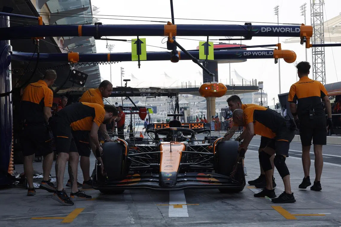 McLaren's reserve driver Ryo Hirakawa during practice at the Formula One Abu Dhabi Grand Prix at Yas Marina Circuit in the United Arab Emirates on Dec 6, 2024.