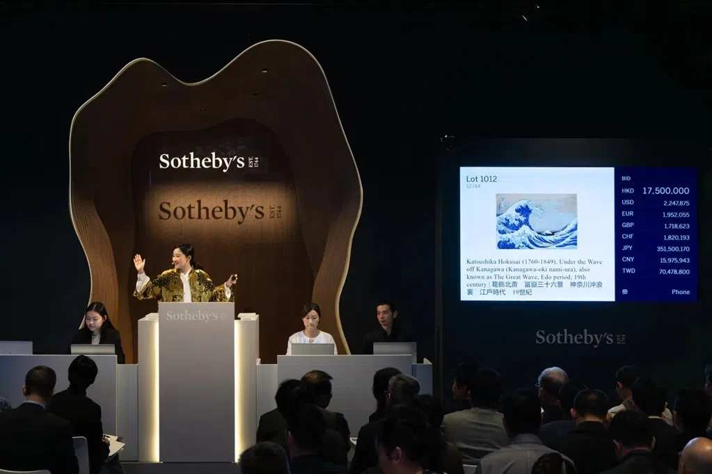 Katsushika Hokusai’s iconic The Great Wave Off The Coast Of Kanagawa sold for a record-breaking HK$21.7 million.