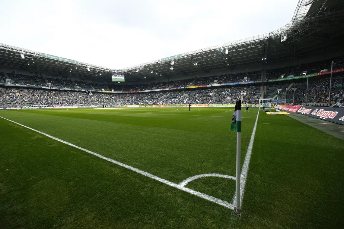 FILE PHOTO: Football Soccer - Borussia Moenchengladbach - German Bundesliga - The Borussia-Park stadium of Borussia Moenchengladbach is pictured in Moenchengladbach, Germany 03/04/16.  REUTERS/Ralph Orlowski/File Photo