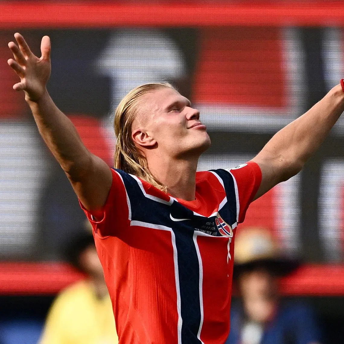 Norway’s Erling Haaland celebrates scoring their second goal in the 2-1 win over Brazil in the World Cup’s round of 16.