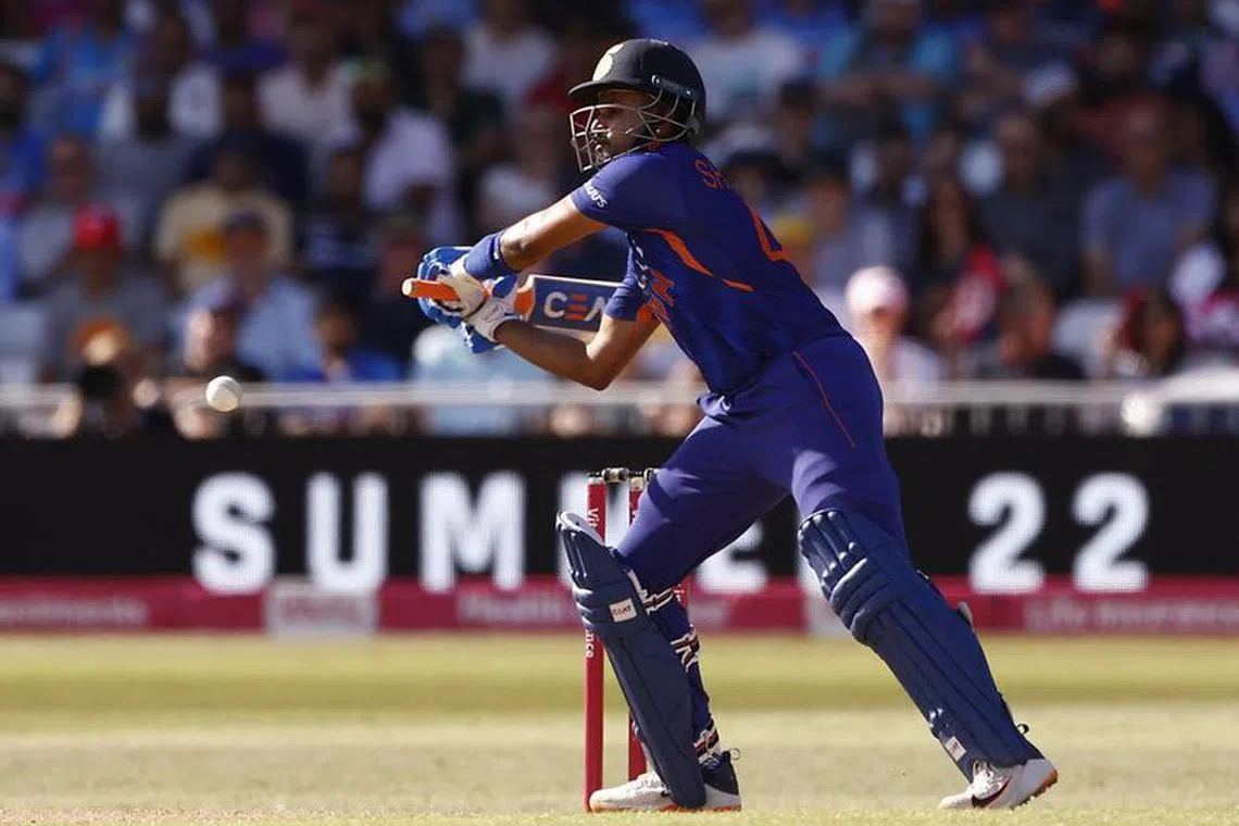 FILE PHOTO:Cricket - 3rd IT20 - England v India - Trent Bridge, Nottingham, Britain - July 10, 2022 India's Shreyas Iyer in action Action Images via Reuters/Jason Cairnduff/File Photo