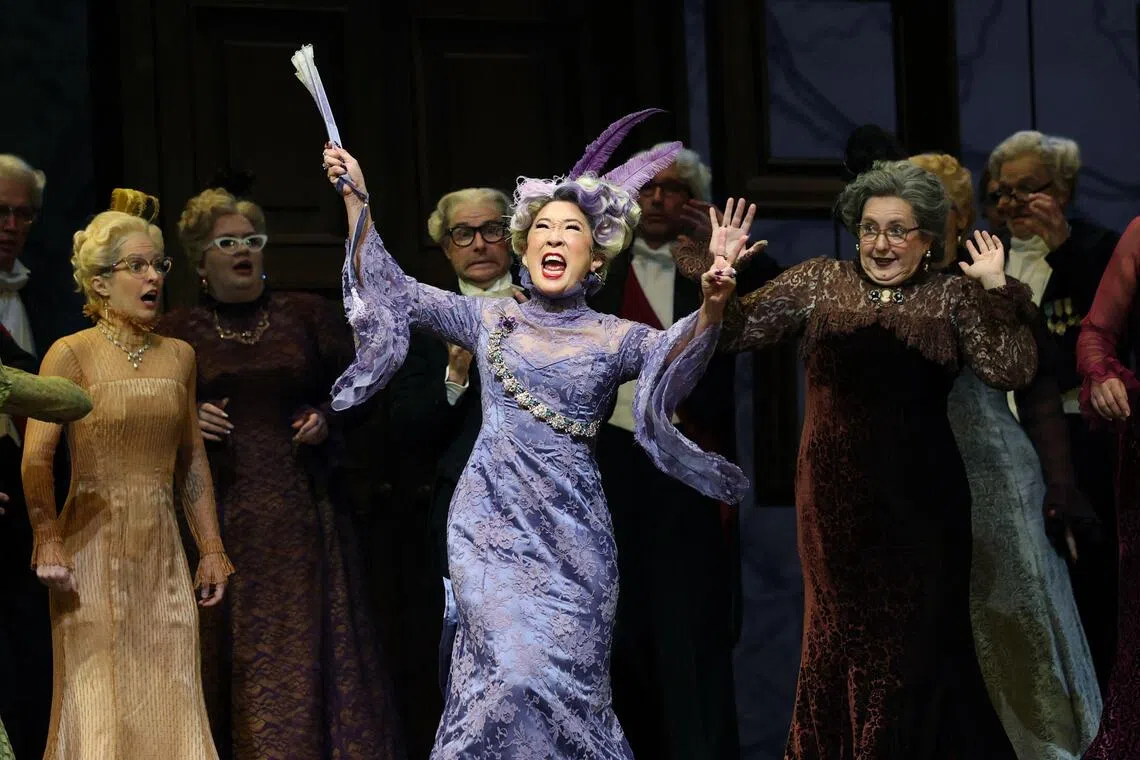 Sandra Oh (middle) will make her operatic debut as the Duchess of Crakentorp in Gaetano Donizetti's comic opera La Fille Du Regiment on Oct 17.