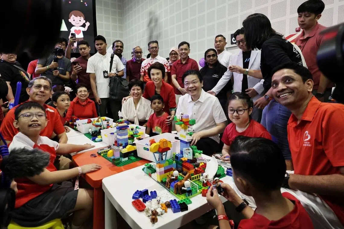 Prime Minister Lawrence Wong at Big Heart Student Care's tenth anniversary celebrations at a carnival at D’Marquee in Downtown East, on Sept 14.