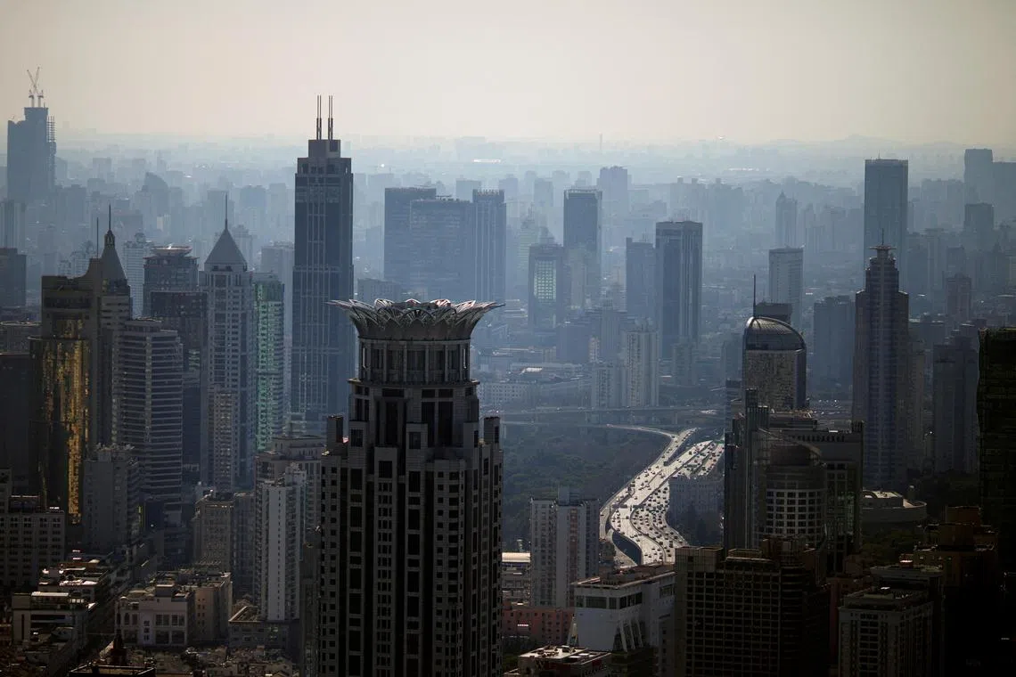 FILE PHOTO: A view of the city skyline in Shanghai, China February 24, 2022. Picture taken February 24, 2022. REUTERS/Aly Song/File Photo