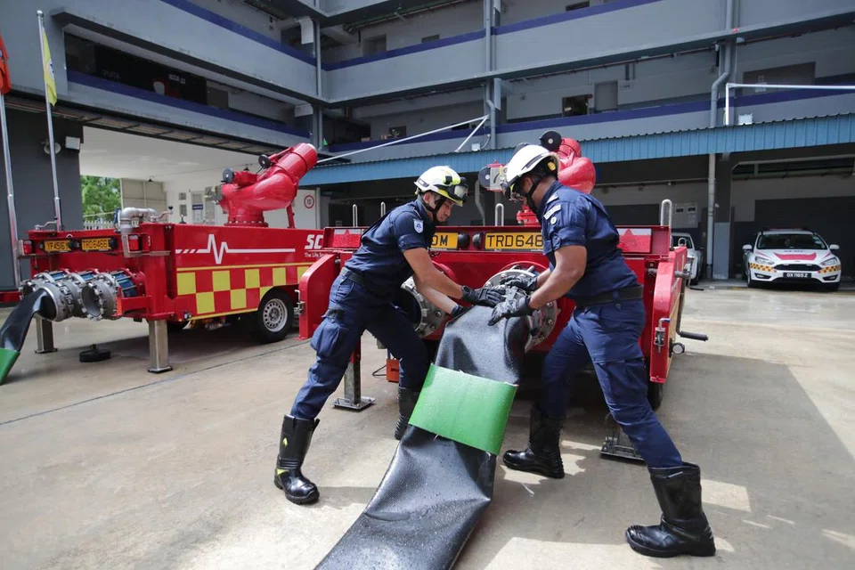 New system to fight oil tank fires draws water from the sea: SCDF | The ...