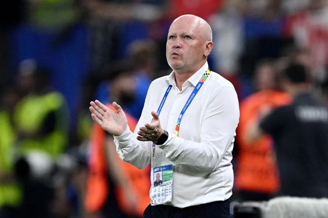 Soccer Football - Euro 2024 - Group F - Czech Republic v Turkey - Hamburg Volksparkstadion, Hamburg, Germany - June 26, 2024 Czech Republic coach Ivan Hasek reacts REUTERS/Annegret Hilse