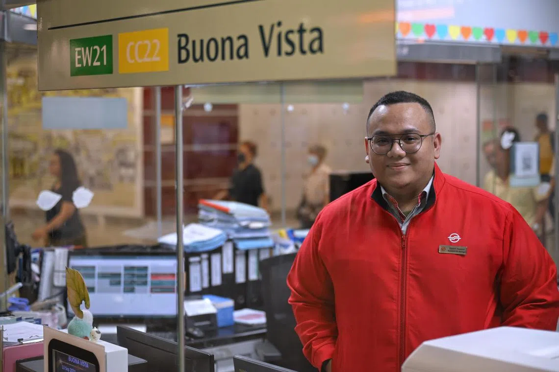 Syahril Hosaini, SMRT staff member, pictured at Buona Vista MRT Station on Sept 13, 2023.