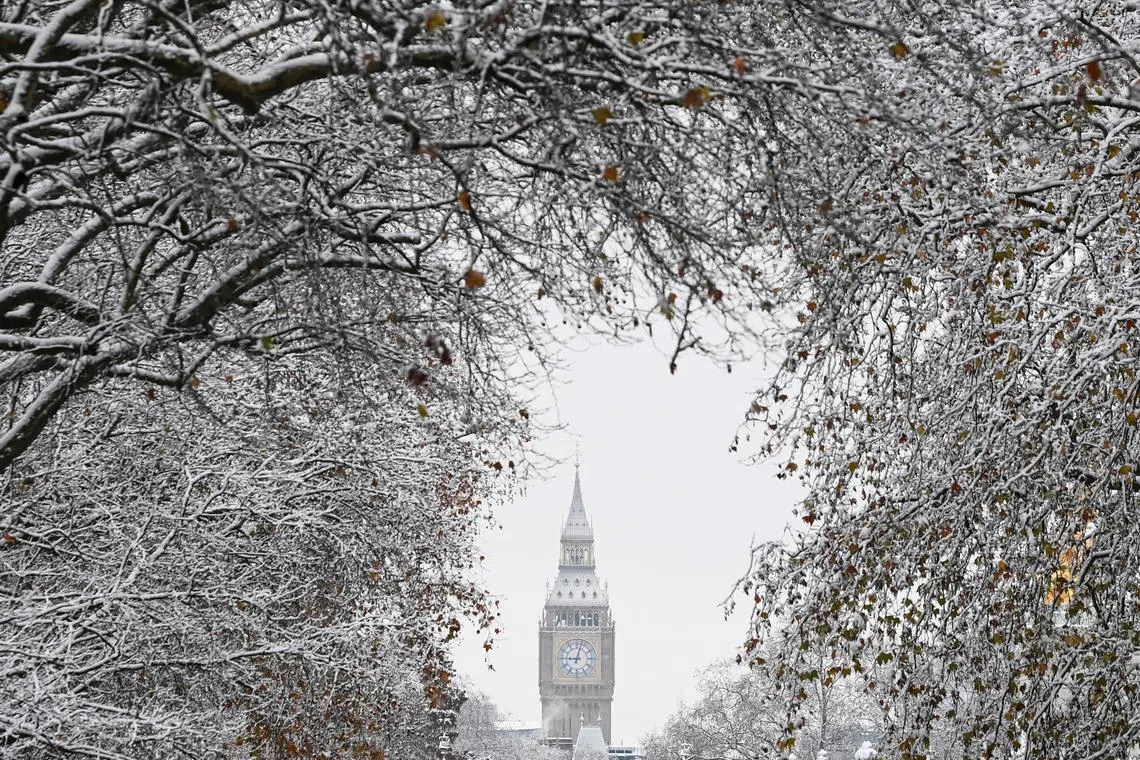 The incident came as Britain was hit by heavy snow and freezing conditions, causing major travel disruption.
