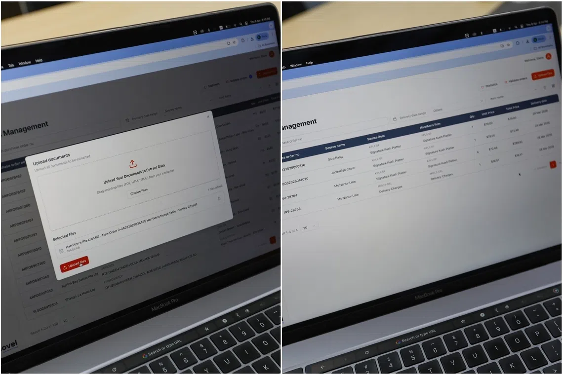 With the new AI software, staff can directly upload purchase orders, which will be analysed by the software. Details of the purchase order, such as the quantity of different kuehs and the delivery date, will then be reflected on the site.