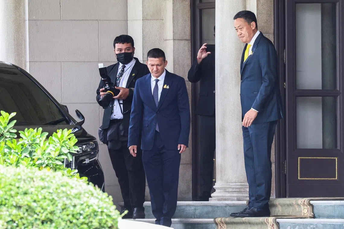 On Thursday, Mr Watanyu was seen escorting Prime Minister Srettha to a meeting with his predecessor, General Prayut Chan-o-cha at Government House.