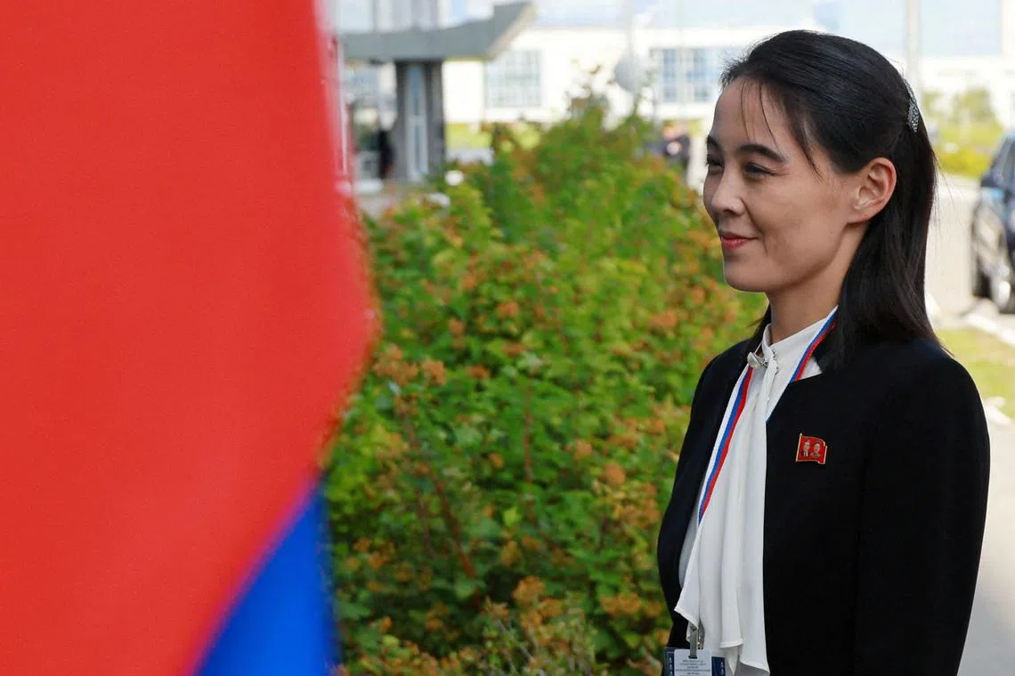 Ms Kim Yo Jong said North Korea will continue to build overwhelming and the strongest military power to protect its sovereignty and regional peace.