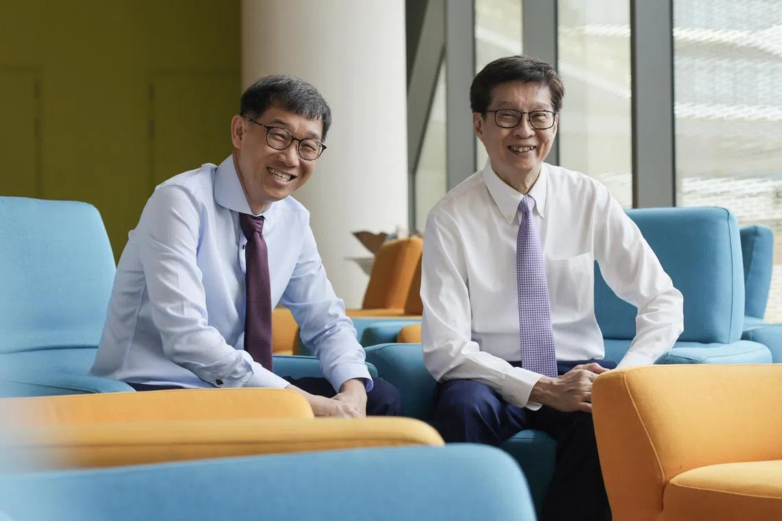ST20240311_202487248947 : Gin Tay/ gcsutd11 /CHAN EE HUI GABRIELLE/

(L-R): Profile of Professor Phoon Kok Kwang Provost SUTD, and Professor Chong Tow Chong President SUTD, at the Relaunch of SUTD’S Vision, Mission and Strategy at SUTD on Mar 11, 2024.