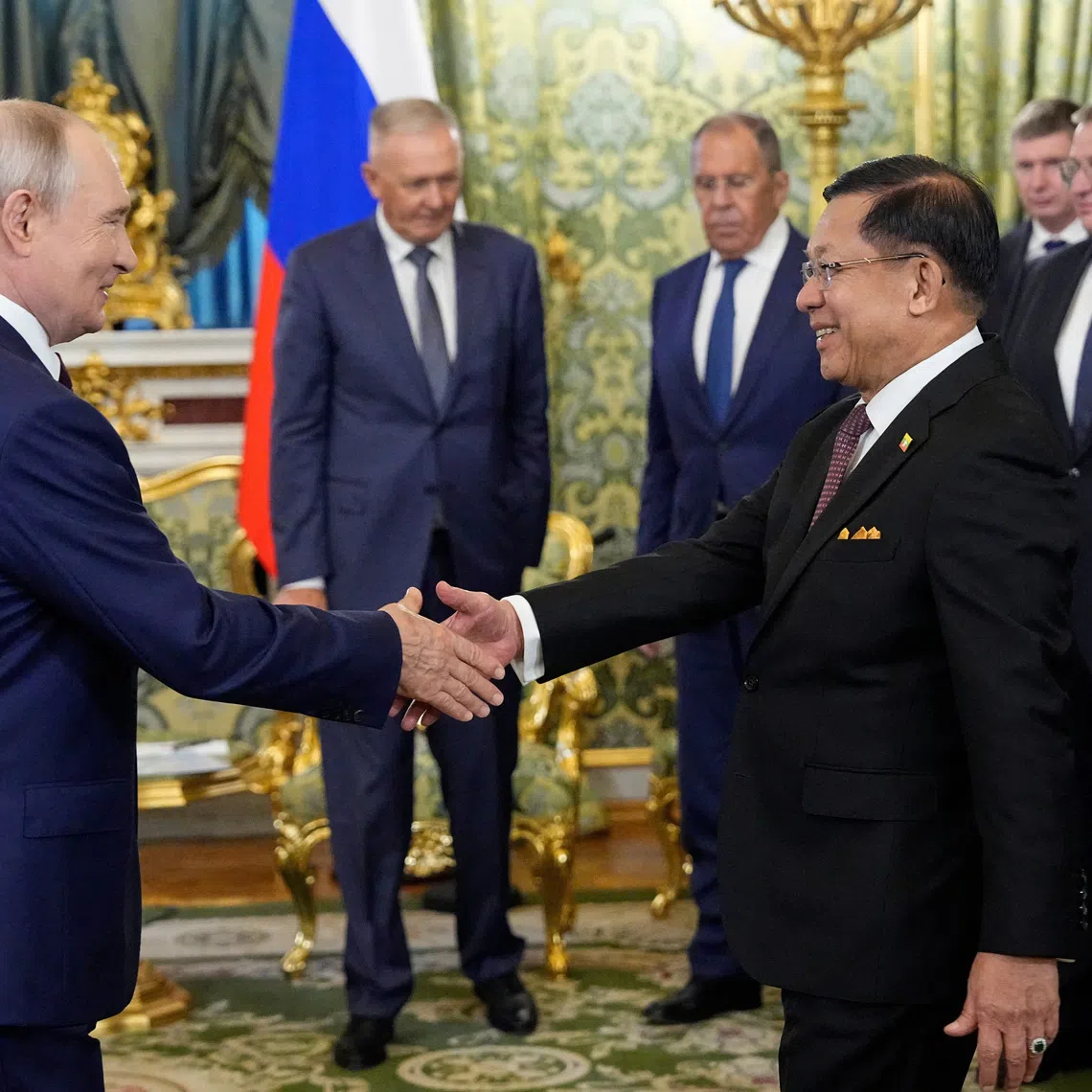 Russian President Vladimir Putin described Myanmar president Min Aung Hlaing as a friend of Russia.